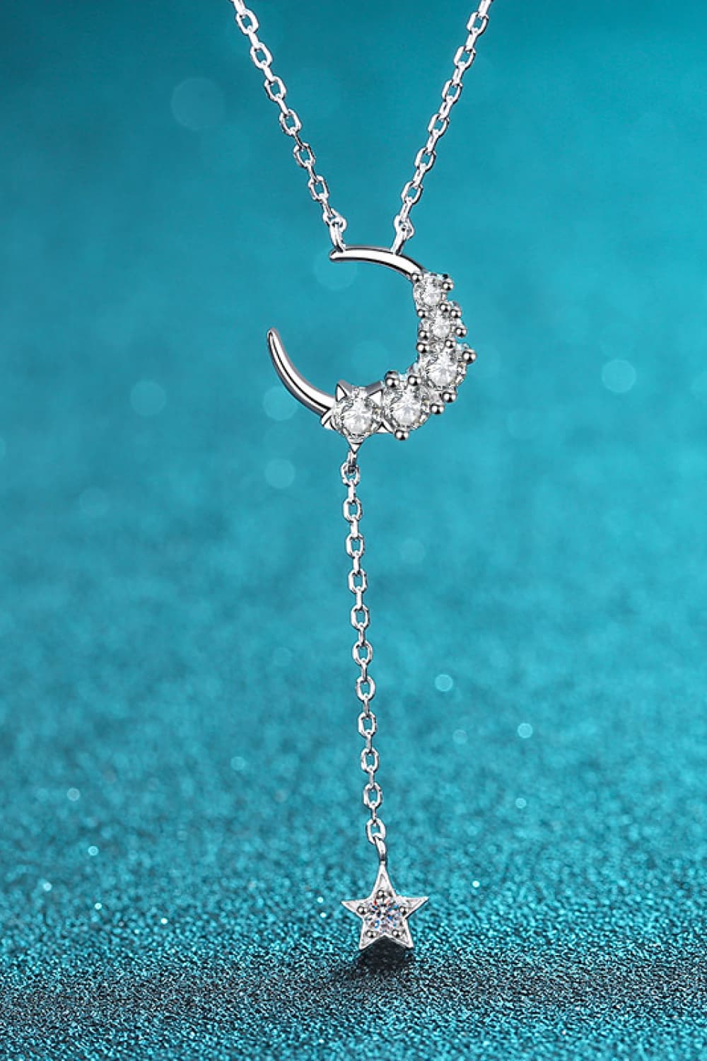 Star & Moon Moissanite Necklace-Bijou Crush