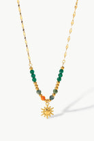Sun Pendant Natural Stone Necklace-Bijou Crush