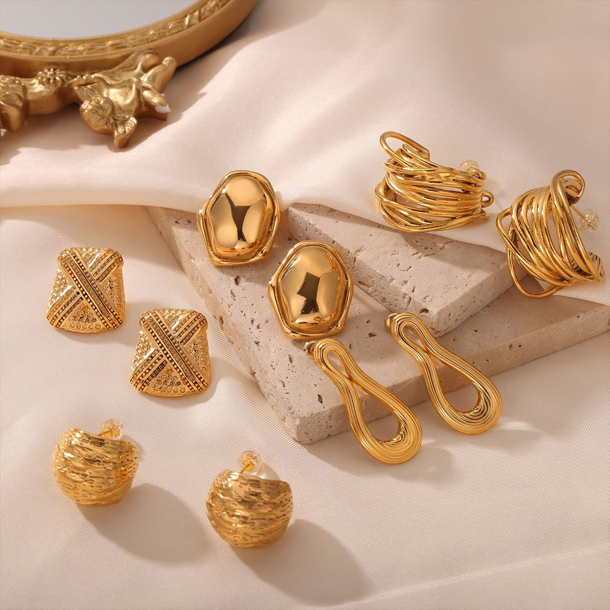 Titanium Steel Geometric Shape Earrings-Bijou Crush