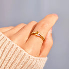 18K Gold-Plated 925 Sterling Silver Double-Layered Ring-Bijou Crush