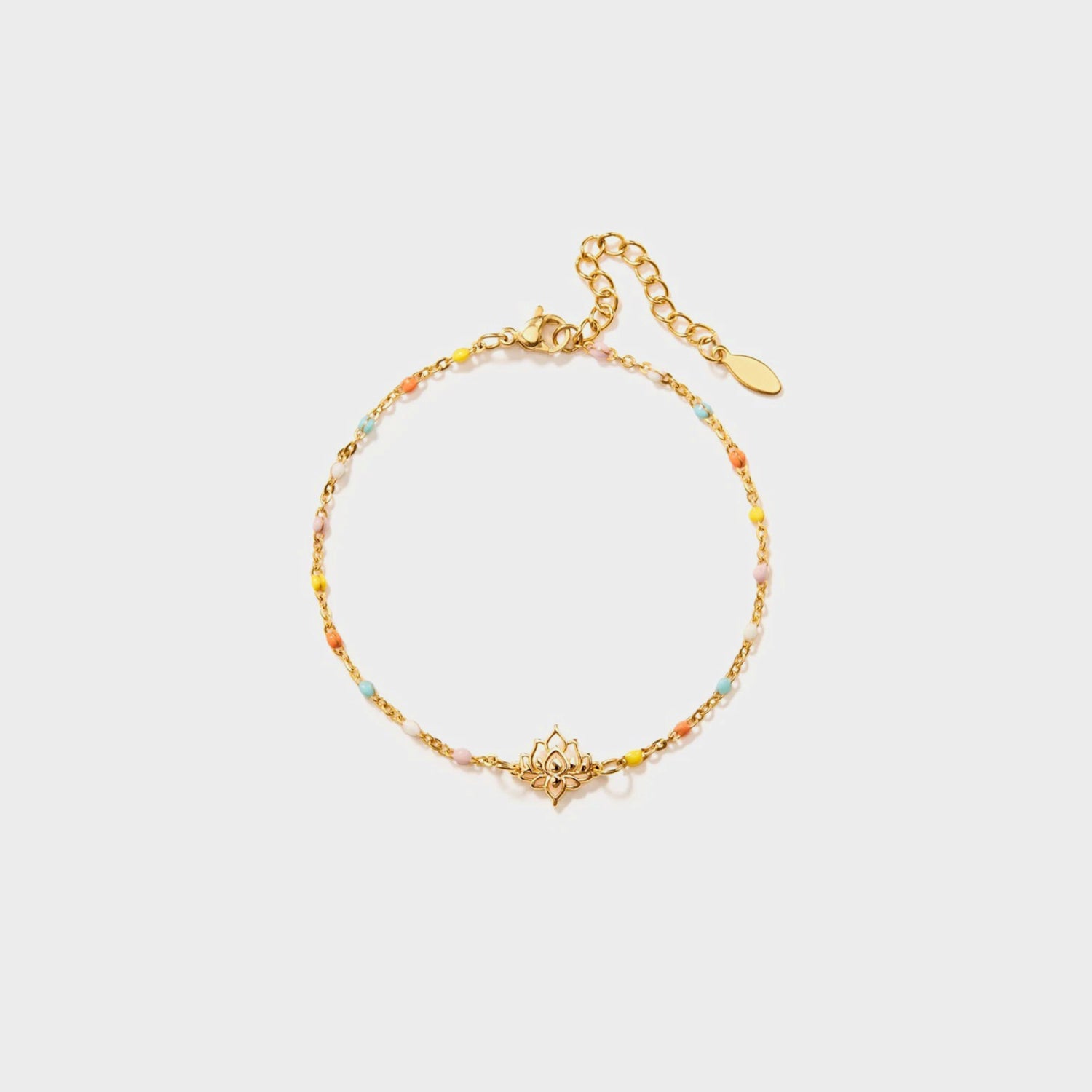 Lotus Shape 18K Gold-Plated Bead Bracelet-Bijou Crush