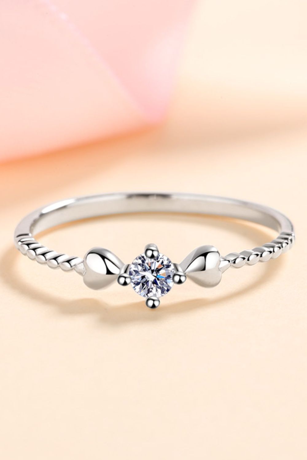 Adored Moissanite Heart 925 Sterling Silver Ring-Bijou Crush