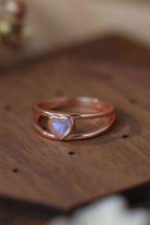 Moonstone Heart 925 Sterling Silver Ring-Bijou Crush