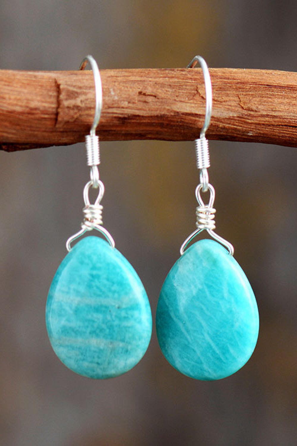 Handmade Natural Stone Teardrop Earrings-Bijou Crush