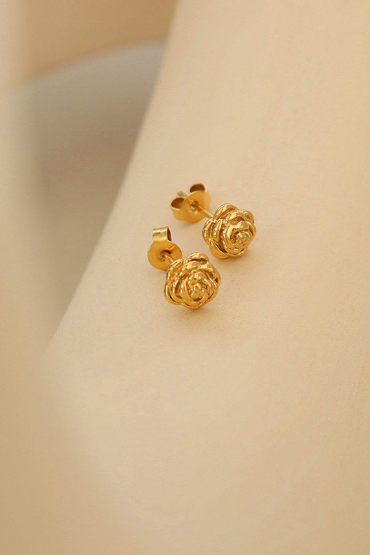 Titanium Steel Flower Stud Earrings-Bijou Crush