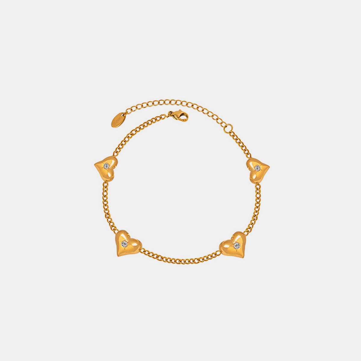 Titanium Steel Zircon Heart Bracelet-Bijou Crush