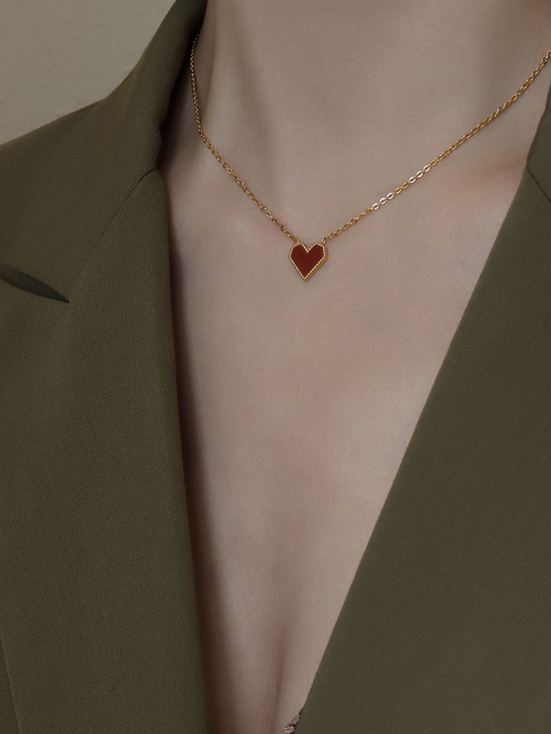 Titanium Steel Heart Necklace-Bijou Crush
