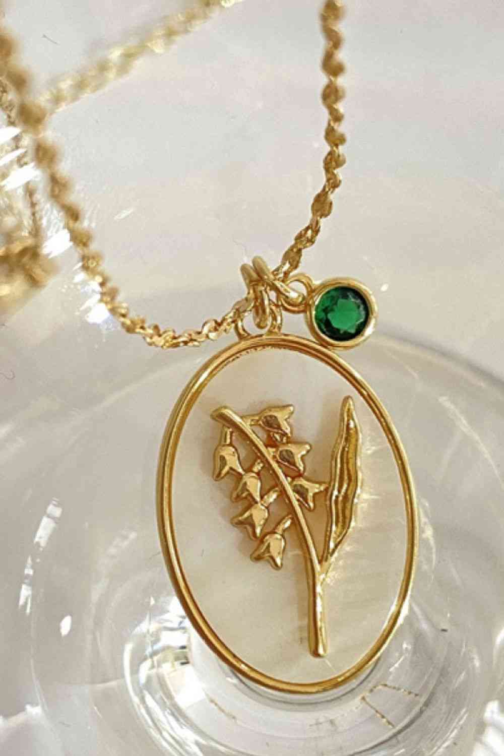 Flower Shell Pendant Copper Necklace-Bijou Crush