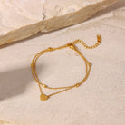 Heart Shape Double-Layered Anklet-Bijou Crush