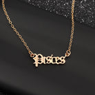 Fashion Letter Alloy Zodiac Sign Pendant Necklaces-Bijou Crush