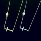 Cross 925 Sterling Silver Moissanite Necklace-Bijou Crush