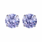 Simple CZ White 925 Sterling Silver Round Studs Earrings-Bijou Crush
