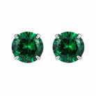 Simple CZ White 925 Sterling Silver Round Studs Earrings-Bijou Crush