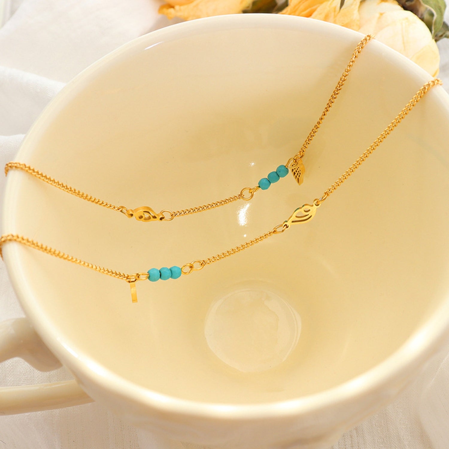 Titanium Steel Wing Shape Charm Anklet Bracelet-Bijou Crush
