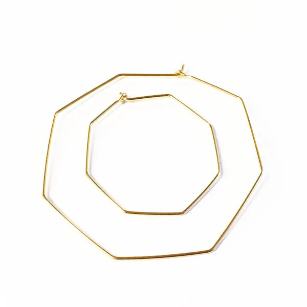 Nash Octagon Hoops Earrings-Bijou Crush