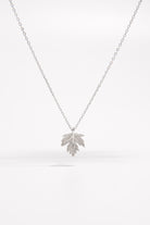 925 Sterling Silver Zircon Maple Leaf Necklace-Bijou Crush