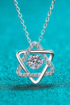 Moissanite Rhodium-Plated Chain-Link Necklace-Bijou Crush