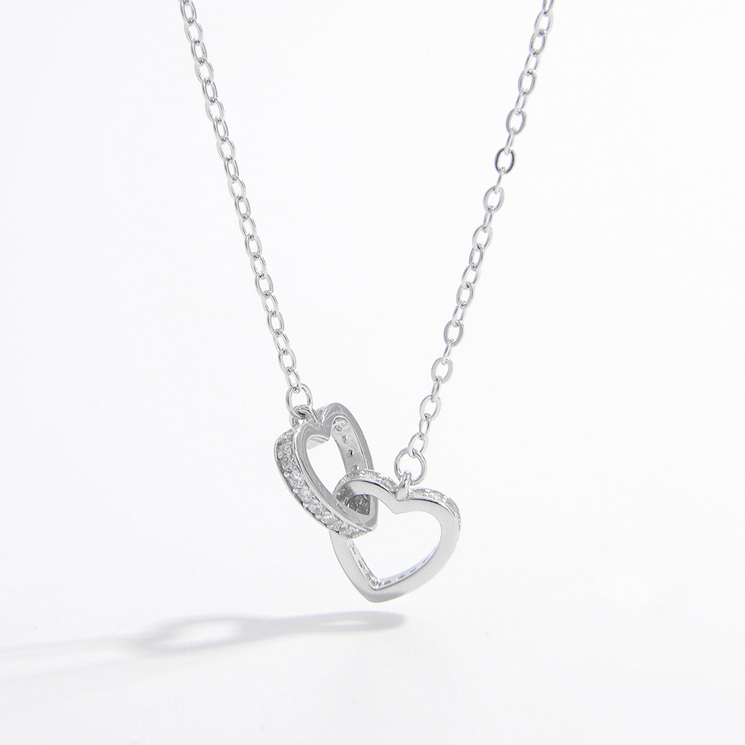 925 Sterling Silver Inlaid Zircon Heart Necklace-Bijou Crush