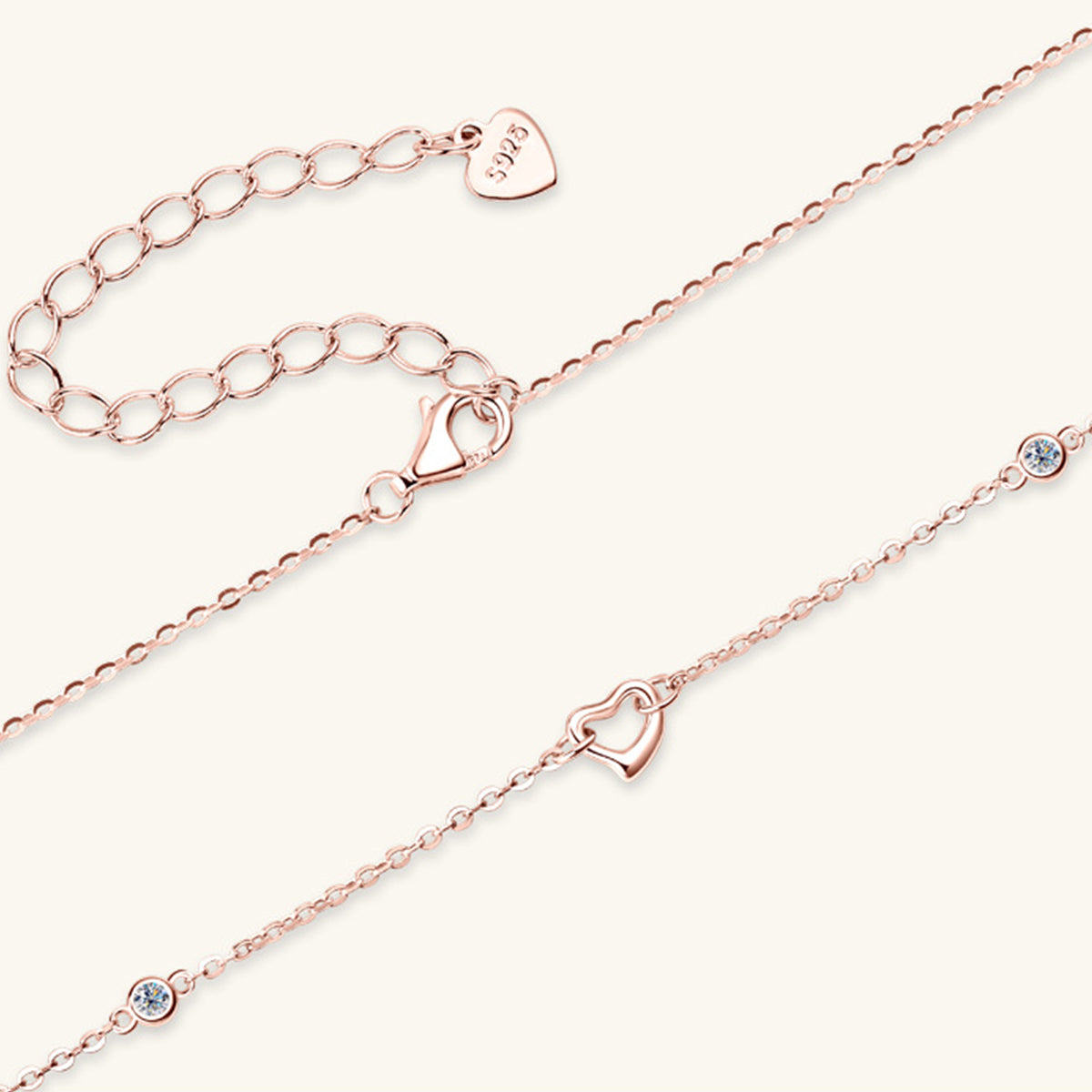 Moissanite 925 Sterling Silver Heart Necklace-Bijou Crush