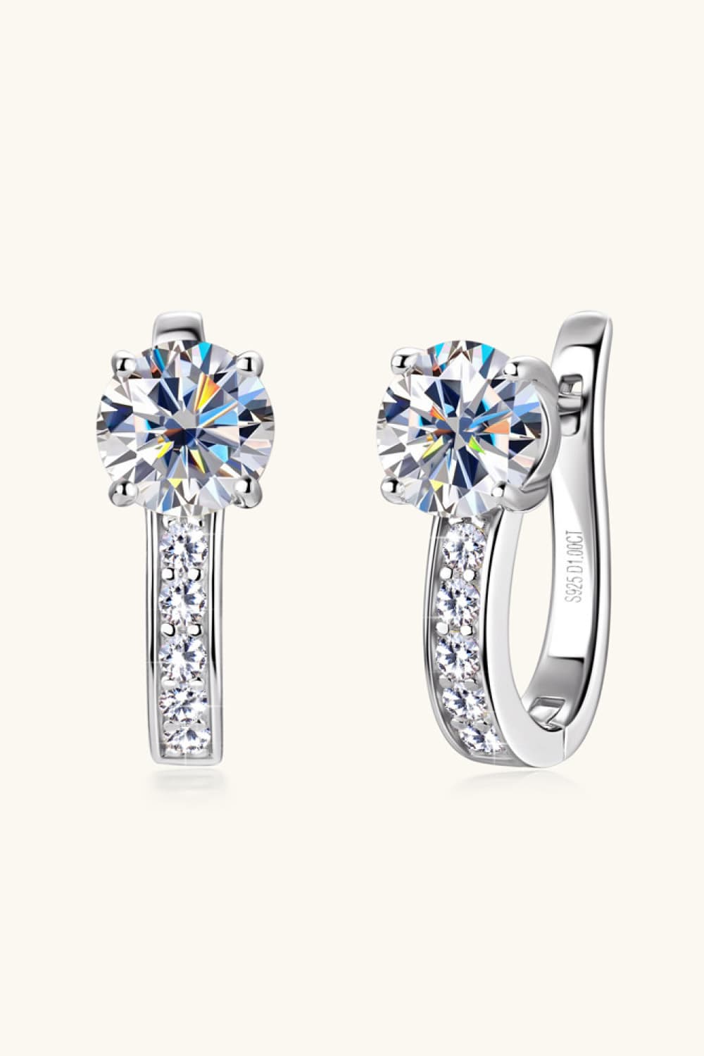 2 Carat Moissanite 925 Sterling Silver Earrings-Bijou Crush