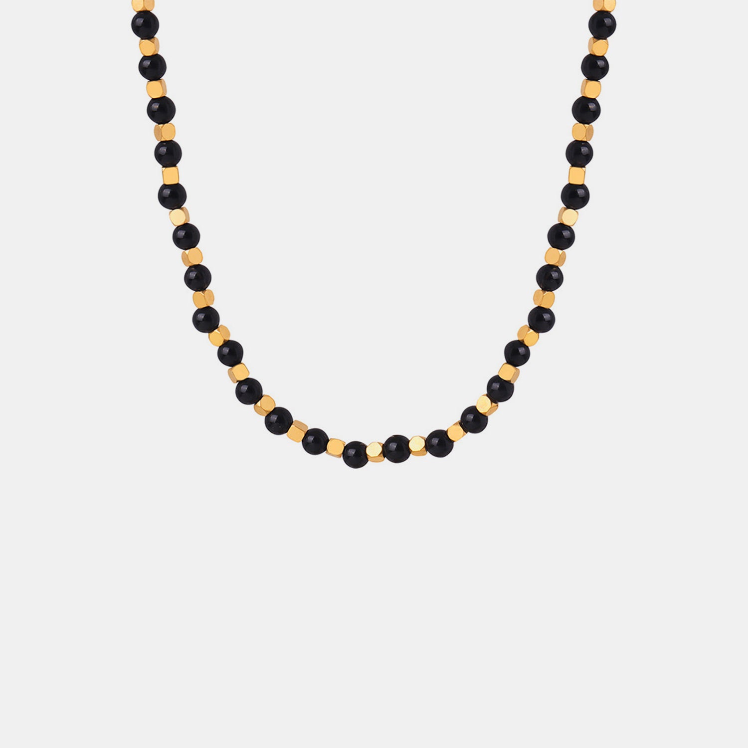 Agate Beaded Titanium Steel Necklace-Bijou Crush