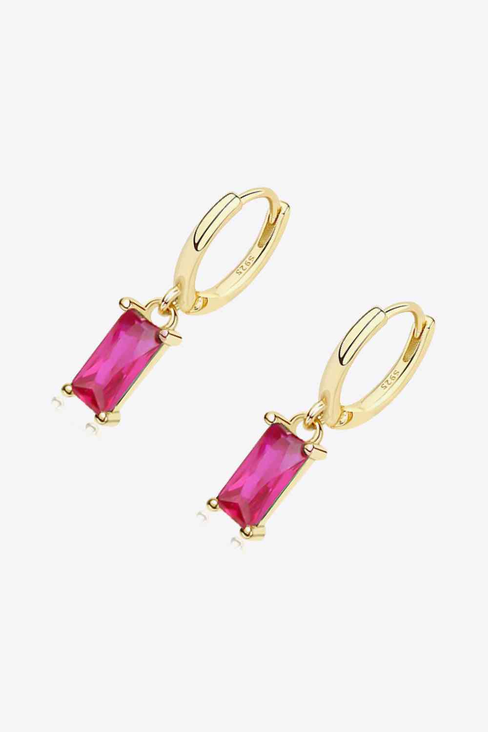 Retro 925 Sterling Silver Cubic Zirconia Drop Earrings-Bijou Crush