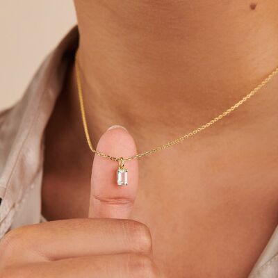 Titanium Steel Inlaid Zircon Pendant Necklace-Bijou Crush