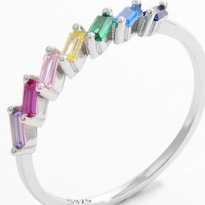 925 Sterling Silver Contrast Zircon Ring-Bijou Crush