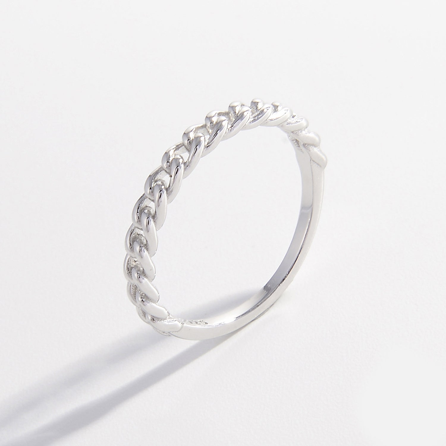 925 Sterling Silver Curb Chain Ring-Bijou Crush