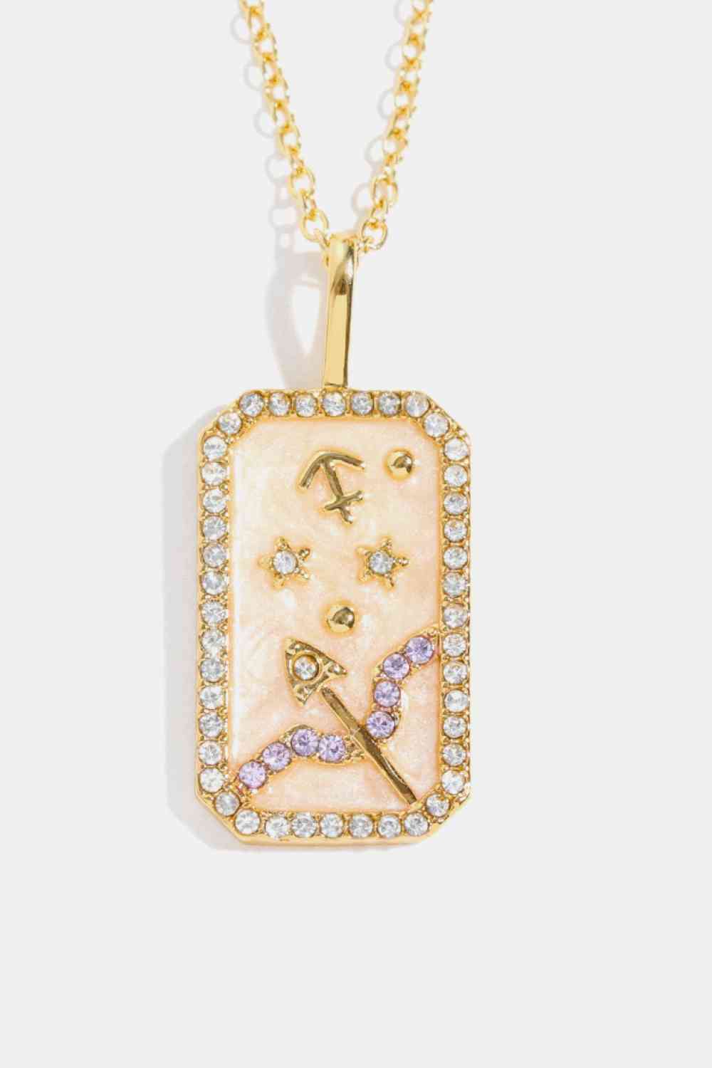 Rhinestone Constellation Pendant Copper Necklace-Bijou Crush