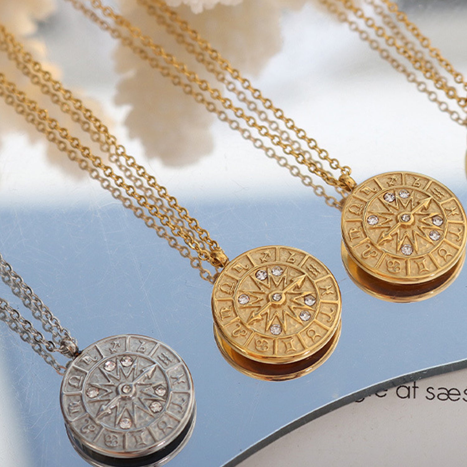 Zircon Titanium Steel Timepiece Shape Necklace-Bijou Crush