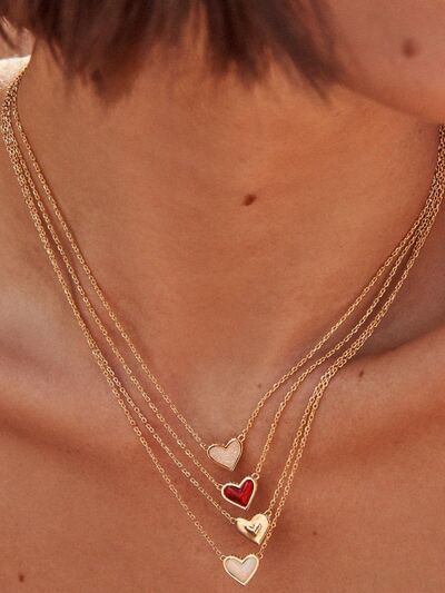 14K Gold-Plated Heart Pendant Necklace-Bijou Crush
