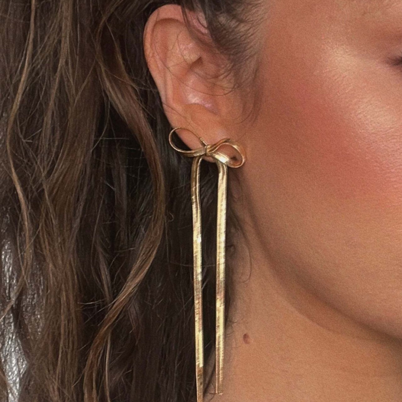 Chic Bow Bar Earrings - Stainless Steel-Bijou Crush
