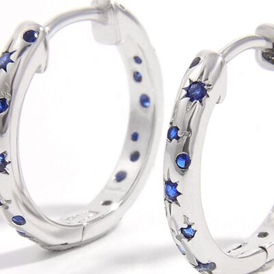925 Sterling Silver Inlaid Zircon Huggie Earrings-Bijou Crush