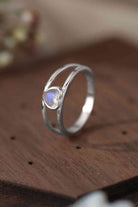 Moonstone Heart 925 Sterling Silver Ring-Bijou Crush