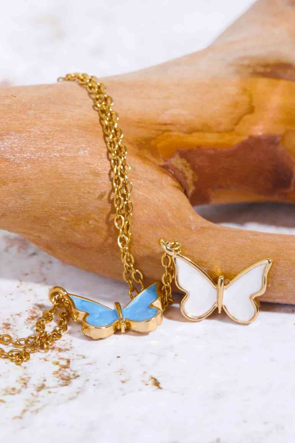 Butterfly Pendant Copper 14K Gold-Plated Necklace-Bijou Crush