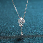 Key Shape Moissanite 925 Sterling Silver Necklace-Bijou Crush
