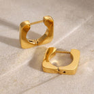 18K Gold-Plated Stainless Steel Square Earrings-Bijou Crush