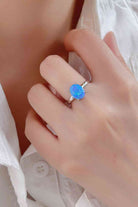 925 Sterling Silver Opal Solitaire Ring-Bijou Crush