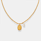 Titanium Steel Freshwater Pearl Pendant Necklace-Bijou Crush