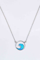 Opal Wave Pendant Necklace-Bijou Crush