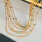 18K Gold-Plated Oil Drip Bead Necklace-Bijou Crush