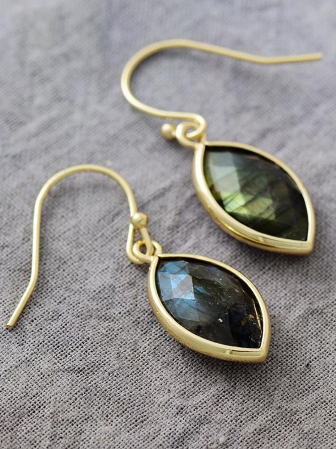 Geometrical Shape Natural Stone Dangle Earrings-Bijou Crush