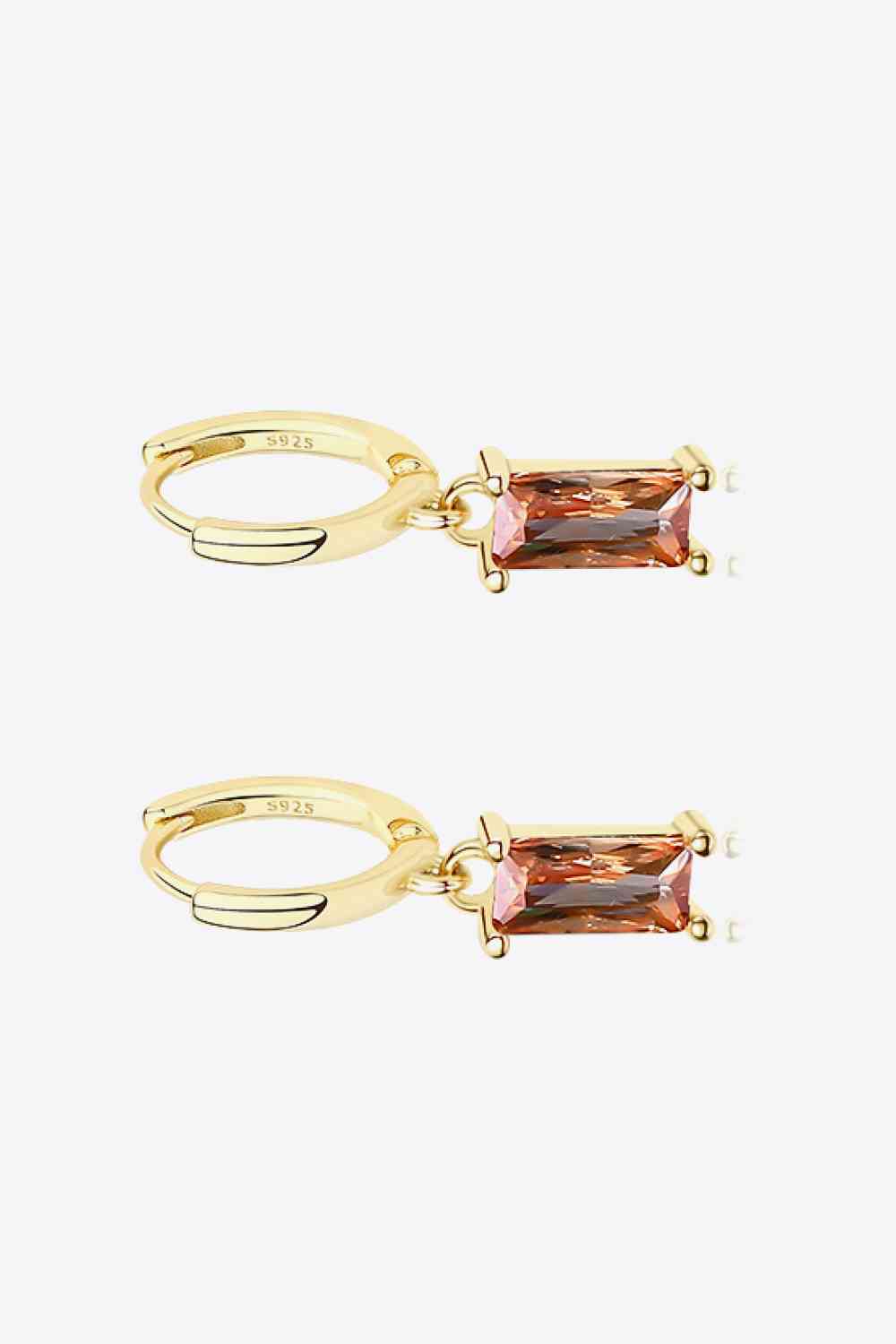 Retro 925 Sterling Silver Cubic Zirconia Drop Earrings-Bijou Crush