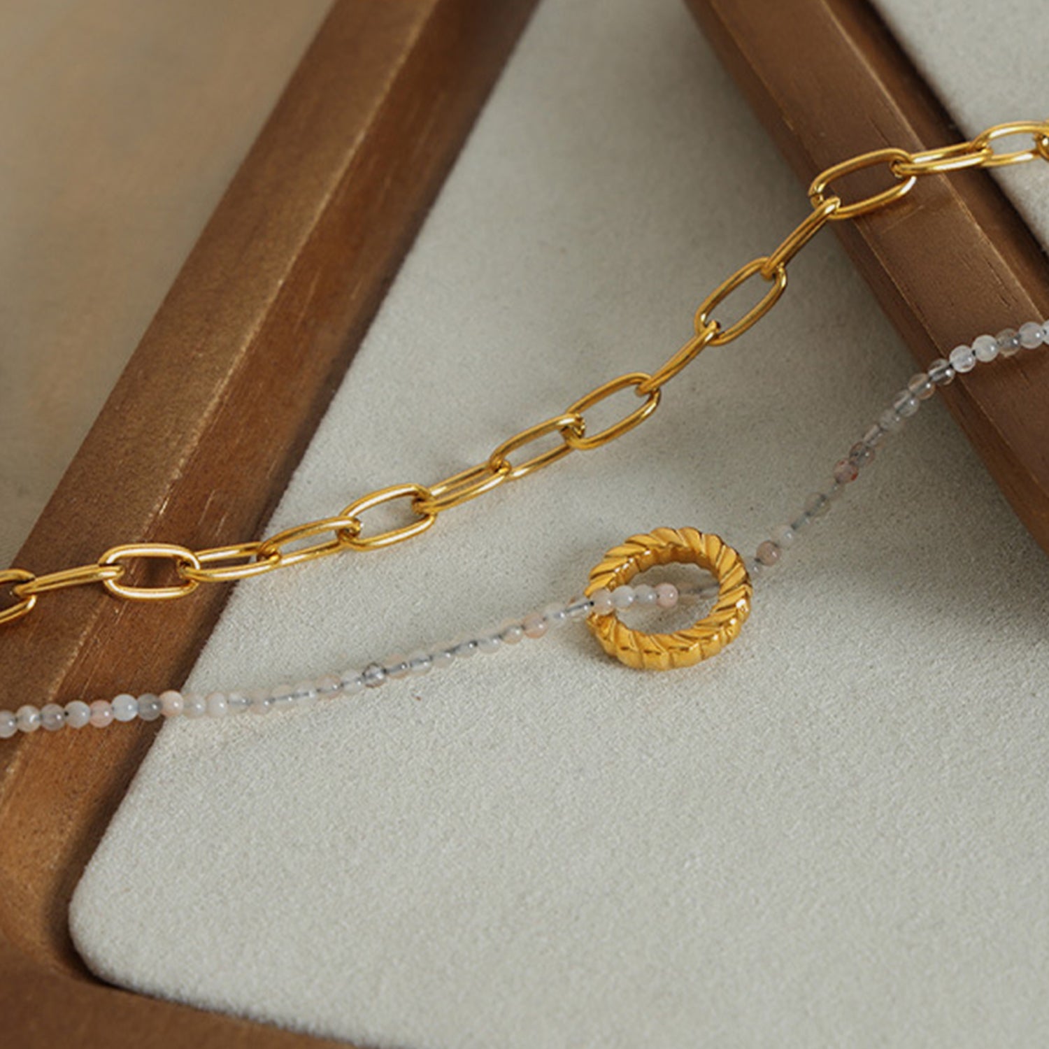 Beaded Double-Layered Titanium Steel Necklace-Bijou Crush