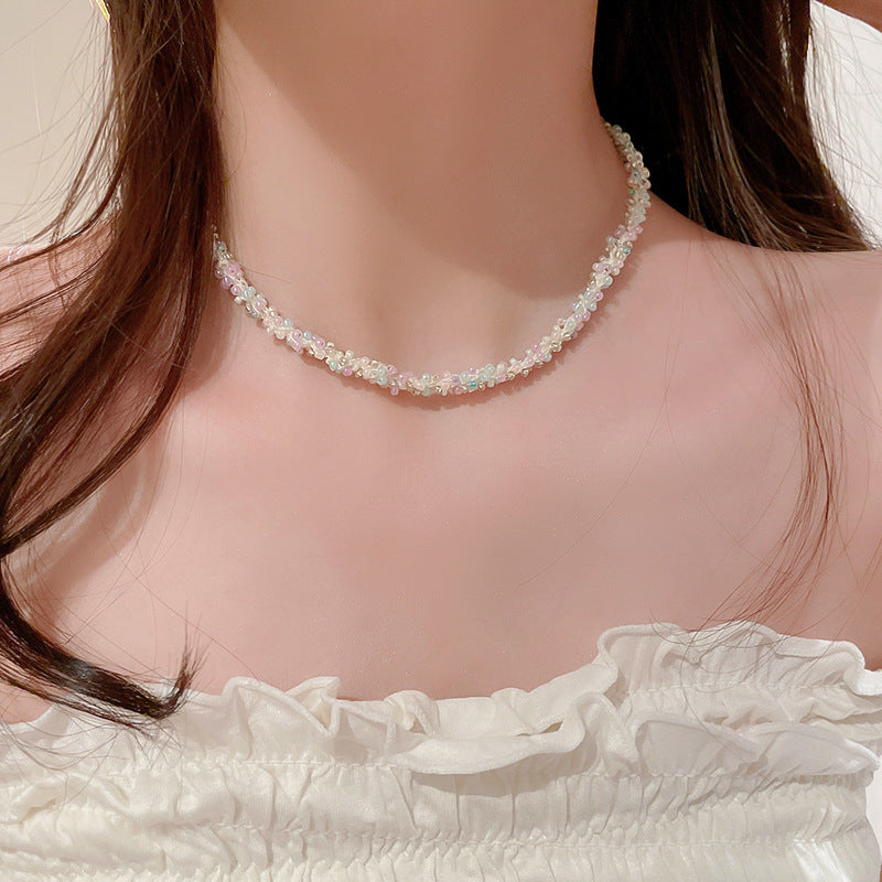 Titanium Steel Rice Bead Necklace-Bijou Crush