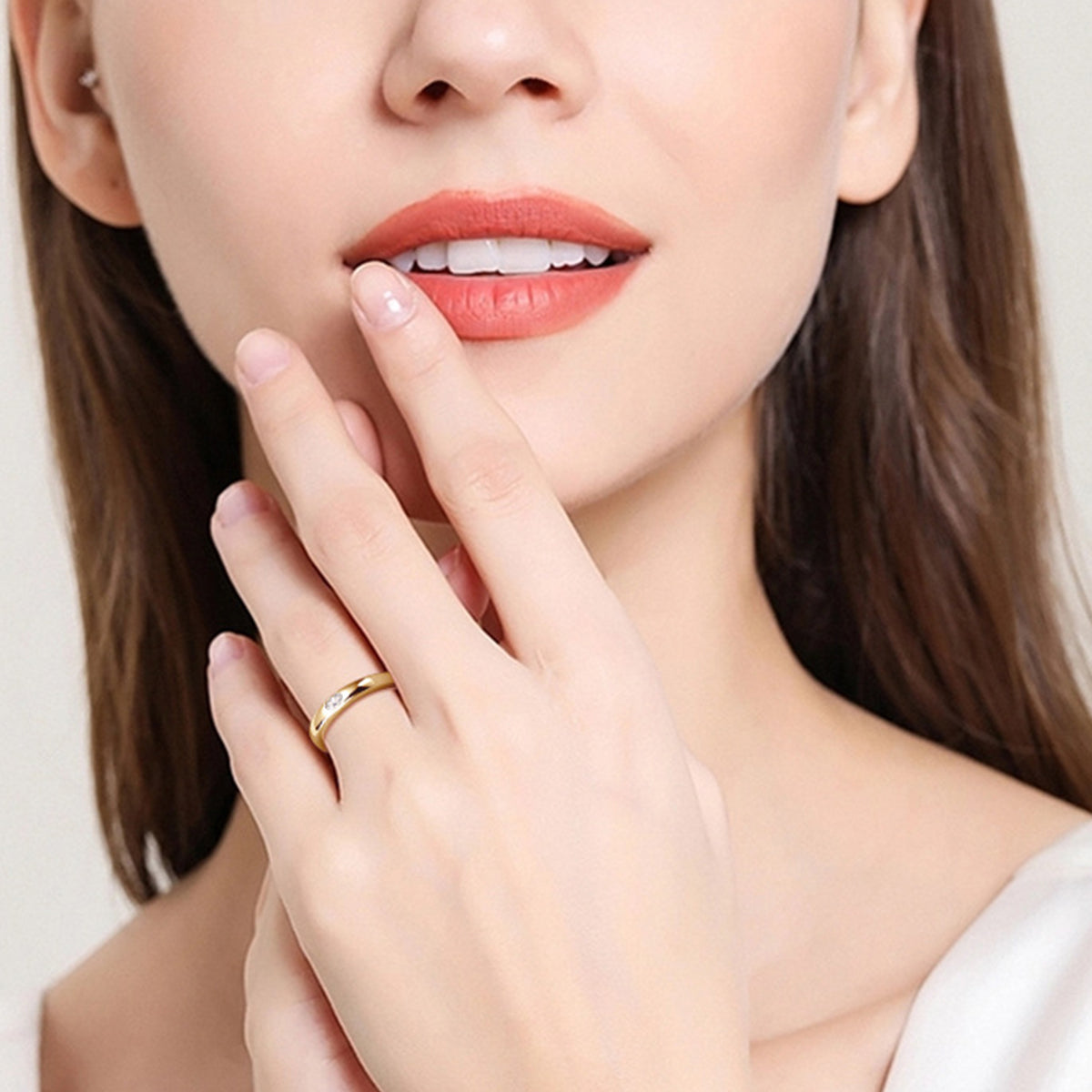 925 Sterling Silver Inlaid Moissanite Ring-Bijou Crush