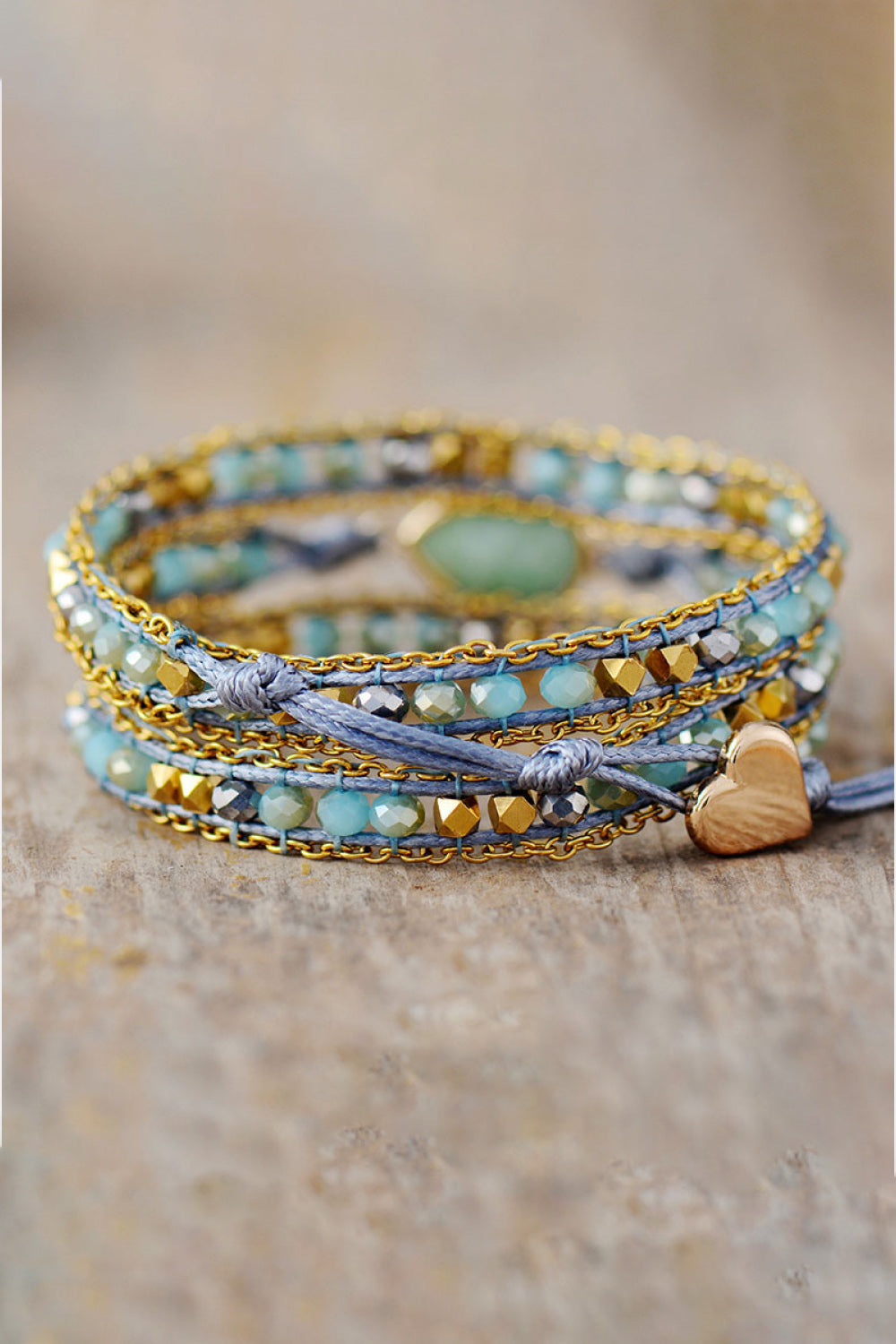 Handmade Teardrop Shape Triple Layer Beaded Bracelet-Bijou Crush