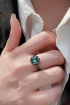 925 Sterling Silver Paraiba Blue Zircon 4-Prong Ring-Bijou Crush