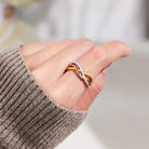 Crisscross Gold-Plated 925 Sterling Silver Ring-Bijou Crush